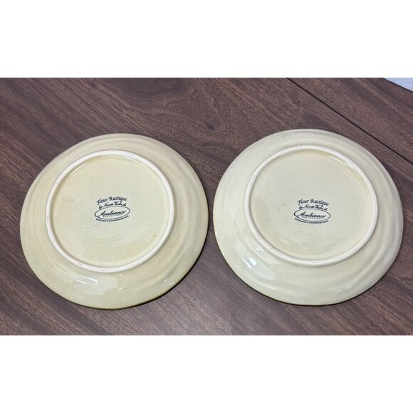 Fleur Rustique By Nanette Vacher Ambiance Hand Painted Salad Plates Set Of 2 - Picture 4 of 5